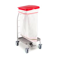 Carrello portabiancheria con coperchio e pedale: dotato di sacco da 70 litri